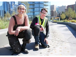 Caitlind Brown and Wayne Garrett, artists behind the new public art installation Delta Garden + The City Unseen. The public art project will be unveiled at the opening of the new West Eau Claire Park.