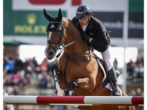 Eric Lamaze competes at  Spruce Meadows Masters in Calgary on Sept. 9, 2018.