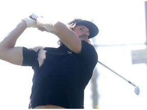 Calgary Flames goaltender Mike Smith plays golf as the Flames hosted the Calgary Flames Celebrity Charity Golf Classic presented by Scotiabank at the Country Hills Golf Club in Calgary on Thursday September 6, 2018. Darren Makowichuk/Postmedia