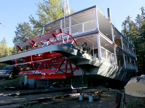 Heritage Park's S.S. Moyie paddlewheel boat is shown in drydock on Monday, Sept. 17, 2018.