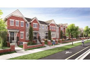 An artist's rendering of the brownstones in Yorkville by Mattamy Homes.