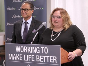 Health Minister Sarah Hoffman and Minister of Finance Joe Ceci announced new funding for mental health support at the CUPS facility in downtown Calgary on Friday, September 21, 2018.