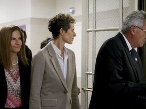 Andrea Constand arrives at the sentencing hearing for Bill Cosby at the Montgomery County Courthouse in Norristown, Pa., Monday, Sept. 24, 2018.