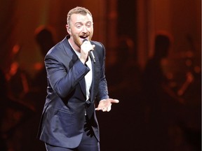 English singer-songwriter Sam Smith performs in front of a packed house at the Saddledome in Calgary on Thursday, Sept. 13, 2018.