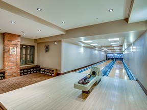 The bowling alley is one of the many amenities at Sanderson Ridge.