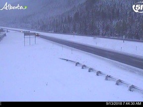The view on Highway 1 near Canmore on Thursday morning.