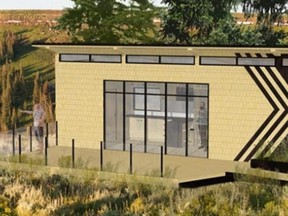 Artist's rendering of a tiny home that could one day be part of a proposed eco-village in the Town of Okotoks. The town's council voted on Monday, Sept. 24, 2018 to move the planned development to a new location after backlash from neighbouring residents. (Supplied)