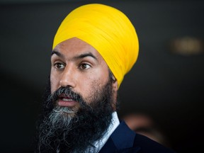 NDP Leader Jagmeet Singh responds to questions after a three-day NDP caucus national strategy session in Surrey, B.C., on Thursday September 13, 2018.