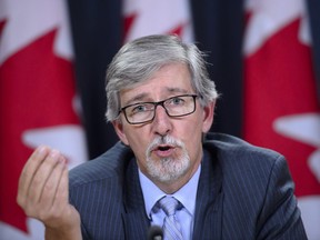 Privacy Commissioner Daniel Therrien holds a news conference to discuss his annual report in Ottawa on Thursday, Sept. 27, 2018.
