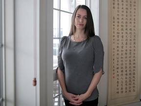 Caylan Ford, co-writer and co-producer of a documentary movie called Letter from Masanjia, poses for a photo at her home in Calgary, on Wednesday October 10, 2018. The documentary tells the tale of a Chinese prisoner whose letter pleading for help was found by an Oregon woman. Leah Hennel/Postmedia