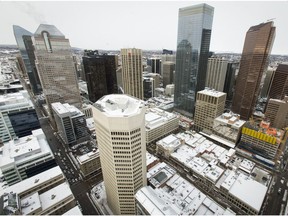 A view of downtown Calgary in 2017. The Edison building, where MobSquad has situated its offices, can be seen in the foreground.