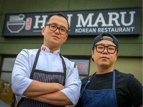 Joung Rae Kim (owner/chef) with his brother Sung Rae Kim (chef de cuisine) at the Han Maru Korean restaurant in Midnapore. Al Charest/Postmedia