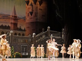 Hayna Gutierrez and company artists with Alberta Ballet in the production of The Sleeping Beauty.