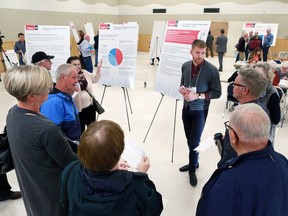 Calgarians take part in a public information open house on a potential Winter Olympic bid for Calgary at the Dalhousie Community Association on Tuesday evening October 16, 2018.  Gavin Young/Postmedia