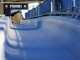 The finish line for the sliding track at Canada Olympic Park was photographed on Monday, October 29, 2018.