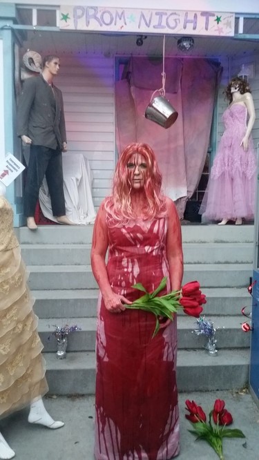 A scene recreated from the movie Carrie was part of Haunted Calgary's 2017 event. Courtesy Christine Campbell