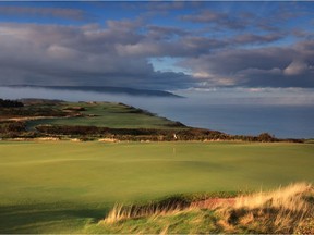 The green on the par-3 12th at Cabot Cliffs in Inverness, Nova Scotia Photo, Andrew Penner