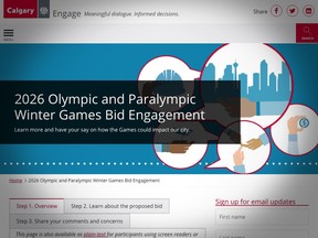 The landing page of the city's Olympic engagement site.
