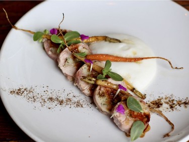 Crawfish stuffed rabbit loin\ at Cured in San Antonio. Photo courtesy Veronica Luna