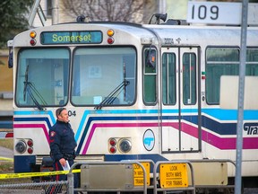 The scene where a six-year-old girl was fatally struck by a CTrain on Monday, Oct. 15, 2018 near the Somerset-Bridlewood LRT station.