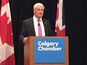 United Kingdom Minister for Investment Graham Stuart speaks to a lunch hour conference hosted by the Calgary Chamber of Commerce in Calgary on Tuesday, October 2, 2018. Lorne Motley/Postmedia