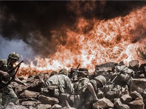 A battle re-enactment at the National Museum of the Pacific War in Fredericksburg, Texas.