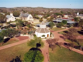 The central marktplatz in Fredericksburg, Texas. Courtesy Fredericksburg Convention & Visitor Bureau