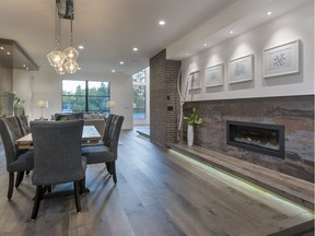 The fireplace in a new show home by Renova Luxury Renovations.