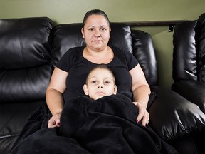 Tammy Covino's son Ryken, 8, has a very rare form of leukemia. Taken on Thursday, Aug. 16, 2018 in Edmonton.( Greg Southam - Postmedia)