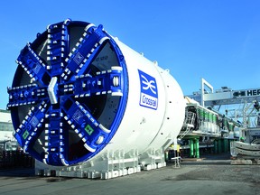 A tunnel boring machine similar to the one that would be used on Calgary's Green Line.