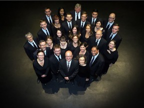 Conductor Timothy Shantz, front centre, and members of Luminous Voices.