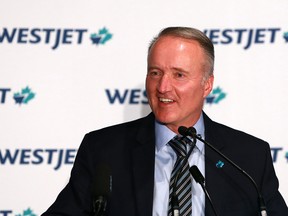 WestJet president and CEO Ed Sims announces three new direct flights from Calgary to Dublin, Paris and London starting in 2019 using the company's new 787 Dreamliner aircraft.