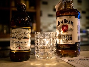 Budweiser Reserve Copper Lager is aged on actual Jim Beam bourbon barrel staves, previously used to age Jim Beam bourbon, giving the lager its distinctive aroma and hints of nuttiness.