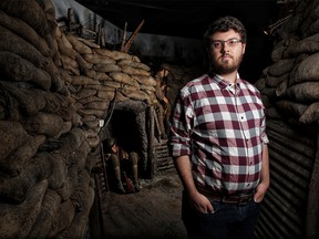 Cam Bartlett, great great nephew of George Lawrence Price of Falmouth, N.S., who is widely believed to be the last Canadian soldier killed before armistice took effect at 11 a.m. on Nov. 11, 1918, poses for a photo at the Military Museum in Calgary, on Wednesday November 7, 2018. Leah Hennel/Postmedia