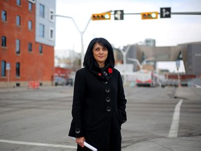 Coun. Jyoti Gondek address the media in Calgary, on Friday November 9, 2018 about the Olympic debate and offers ìalternative viewî of how we recover from the economic downturn minus an Olympic bid.  Leah Hennel/Postmedia