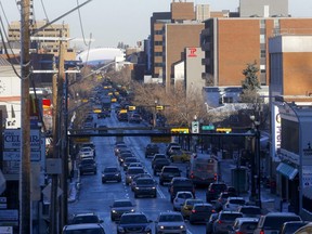 The city has put a temporary halt to ongoing work on 17 Ave. SW shopping corridor in Calgary on Saturday November 17, 2018. Leah Hennel/Postmedia