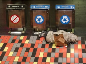 The STM opens its doors to the homeless, under certain circumstances. They are allowed to come in from the cold and warm up in the métro, but only during operating hours — or until about 1 a.m.