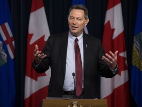 Independent MLA Richard Starke talks to reporters at the legislature on March 13, 2017.