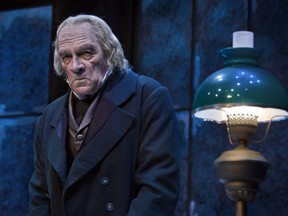 Stephen Hair as Ebenezer Scrooge in Theatre Calgary holiday classic, A Christmas Carol. Photo courtesy Trudie Lee.