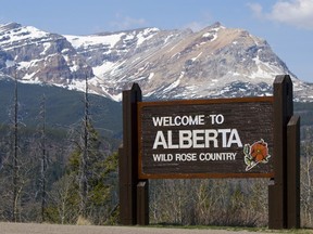 Welcome to Alberta" sign