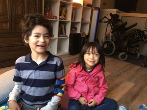 Accessibility Renovations for Kids, or ARK for short, renovated the family bathroom for Caleb Hitchcock, 9, who uses a wheelchair. Caleb with his sister, Lily.