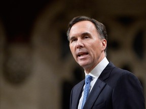 Finance Minister Bill Morneau delivers the fall economic update in the House of Commons, in Ottawa on Wednesday, Nov. 21, 2018.