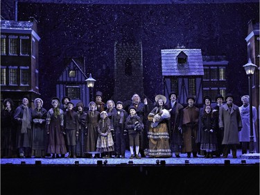 2011: The cast of Theatre Calgary's A Christmas Carol. Photo, Trudie Lee