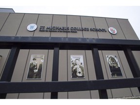 St. Michael's College School is shown in Toronto on November 15, 2018. Advocates say shocking new videos of extreme bullying offer parents and educators an opportunity to teach young witnesses the importance of bystander intervention. "Targeting behavioural change from the bully is not as effective as targeting the bystander to make a culture shift," said Gordana Skrba of the Ontario Federation for Cerebral Palsy. A video posted Nov. 8 shows a 14-year-old Nova Scotia boy with cerebral palsy lying down in a stream as a girl steps on his back. About 20 students watch, some filming on their phones. This week, news emerged about two videotaped incidents at St. Michael's College in Toronto. Police sources say members of the basketball team bullied one student and soaked him with water, while a group of boys held down another student and allegedly sexually assaulted him with a broom handle.