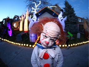 Baqir Manhem 6 yrs, is dressed up during Halloween festivities on Crescent Road NW in Calgary on Wednesday, October 31, 2018. Jim Wells/Postmedia