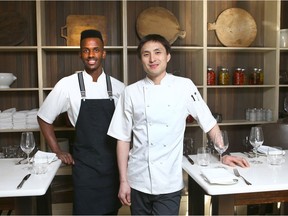 Chef de Cuisine Galasa Aden (L) and Executive Chef Matthias Fong pose at The Deane House in Calgary on Friday, November 9, 2018. Jim Wells/Postmedia