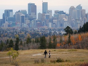 A view of Edworthy Park overlooking downtown Calgary.