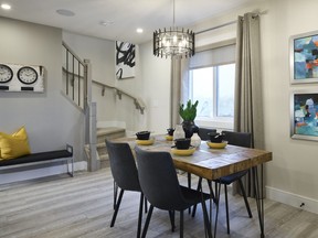 The dining room in the Madison End show home in Yorkville, by Mattamy Homes.