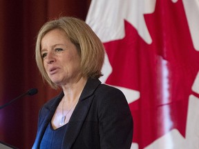 Alberta Premier Rachel Notley delivers a speech in Ottawa on Wednesday, Nov. 28, 2018.