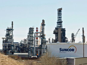 A Suncor refinery in Edmonton. Energy companies with their own refineries are not as affected by the slump in oil prices.